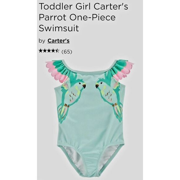 NWOT TODDLER PARROT CARTERS SWIMSUIT - Picture 1 of 2